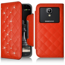 Etui Portefeuille Diamant Universel S couleur orange pour Samsung Galaxy Trend 2 Lite