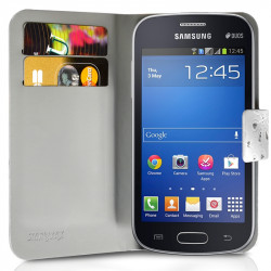 Etui Portefeuille Diamant Universel S couleur blanc pour Samsung Galaxy Trend 2 Lite
