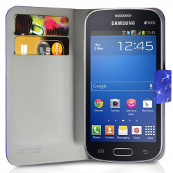 Etui Portefeuille Diamant Universel S couleur bleu pour Samsung Galaxy Trend 2 Lite