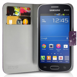 Etui Portefeuille Diamant Universel S couleur violet pour Samsung Galaxy Trend 2 Lite