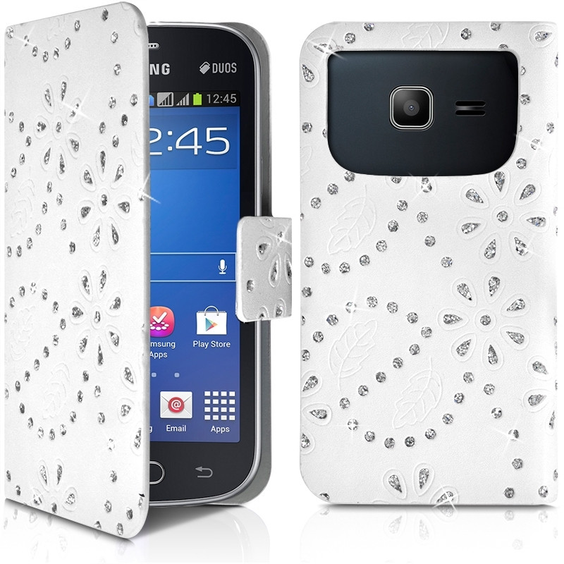 Housse Coque Etui Portefeuille Motif Diamant Universel S couleur  pour Samsung Galaxy Trend 2 Lite
