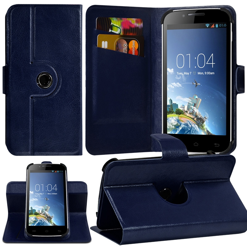 Housse Etui Support 360° Universel S couleur Bleu pour Nokia Lumia 530