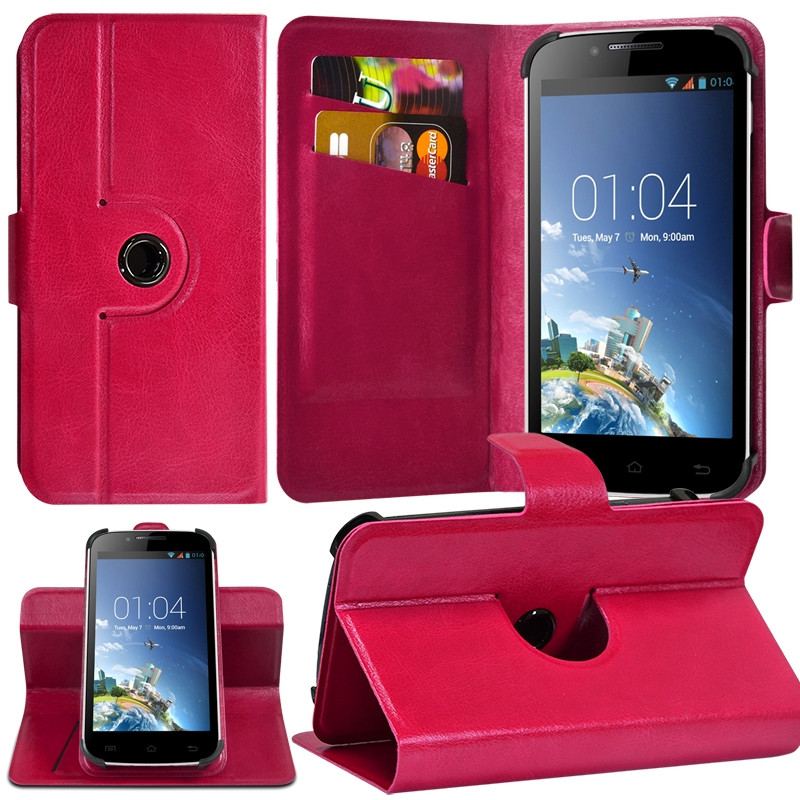 Housse Etui Support 360° Universel S couleur Rose Fushia pour Nokia Lumia 530