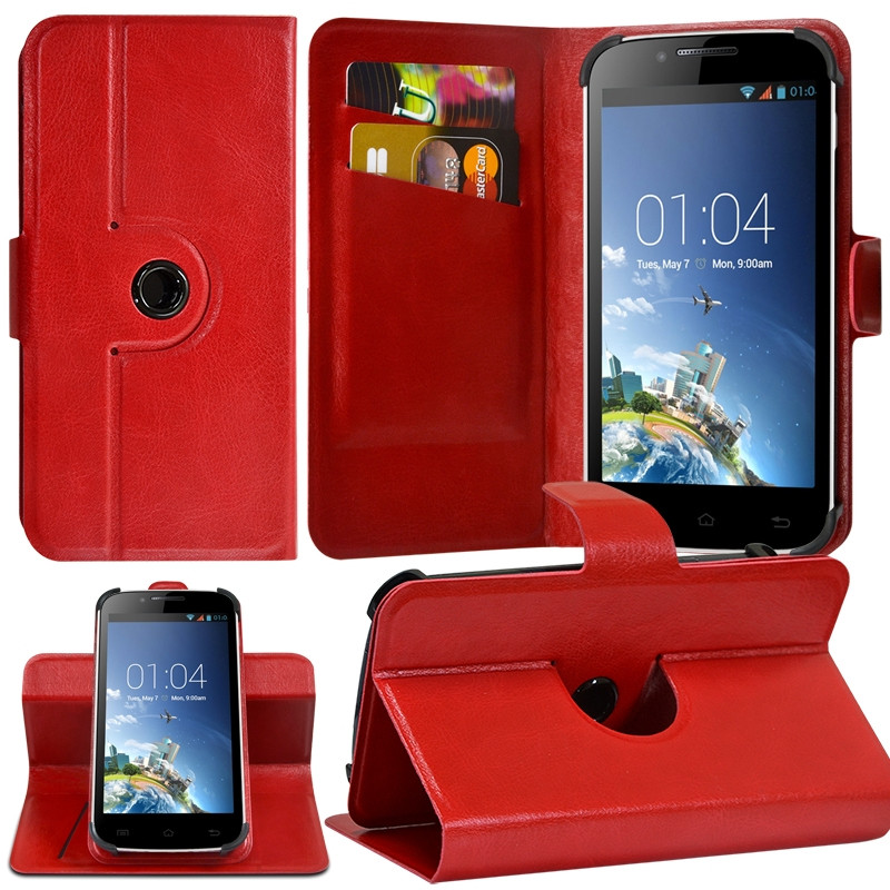 Housse Etui Support 360° Universel S couleur Rouge pour Nokia Lumia 530