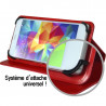 Housse Etui Support 360° Universel S couleur Rouge pour Nokia Lumia 530