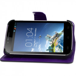 Housse Etui Support 360° Universel S couleur Violet pour Nokia Lumia 530