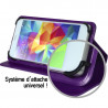 Housse Etui Support 360° Universel S couleur Violet pour Nokia Lumia 530