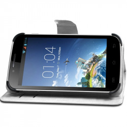 Housse Etui Support 360° Universel S couleur Blanc pour Samsung Z1