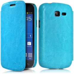 Etui à rabat latéral Couleur Bleu Clair pour Samsung Galaxy Trend Lite + Film de protection