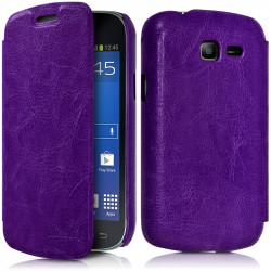 Etui à rabat latéral Violet pour Samsung Galaxy Trend Lite + Film de protection