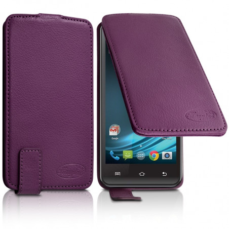 Housse Etui Clapet Couleur Violet Universel M pour Logicom E500