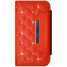 Etui Portefeuille Style Diamant Universel M orange pour Polaroid Ruby ProV463 