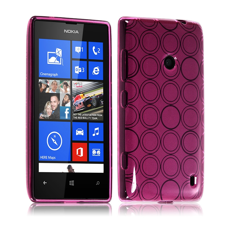 Housse Coque style Cercle Nokia Lumia 520 Couleur Rose Fushia Translucide