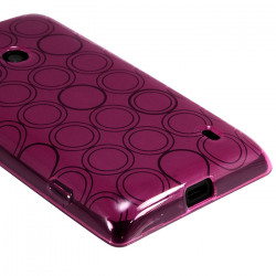 Housse Coque style Cercle Nokia Lumia 520 Couleur Rose Fushia Translucide