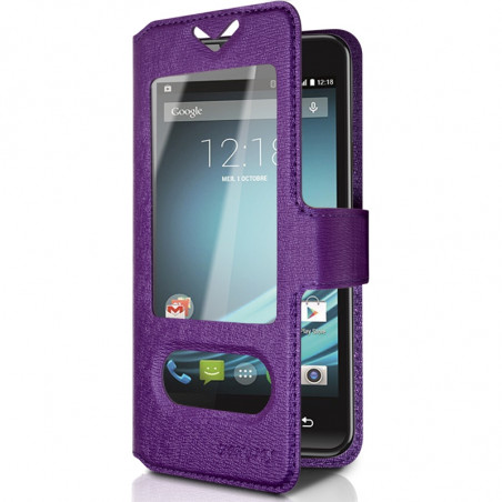 Housse Coque Etui S-view Universel XL Couleur Violet 