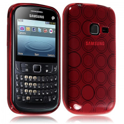 Housse Coque Style Cercle Samsung Chat 357 S3570 Couleur Rouge Translucide
