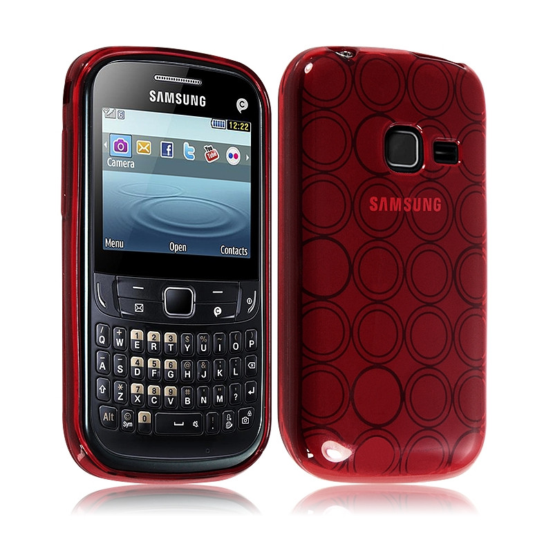 Housse Coque Style Cercle Samsung Chat 357 S3570 Couleur Rouge Translucide