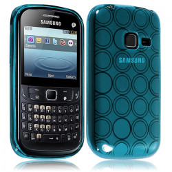 Housse Coque Style Cercle Samsung Chat 357 S3570 Couleur Bleu Translucide