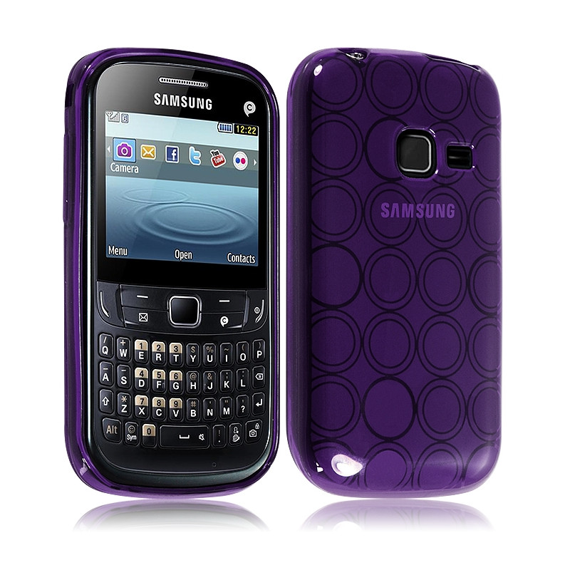Housse Coque Style Cercle Samsung Chat 357 S3570 Couleur Violet Translucide