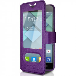 Housse Coque Etui S-view Universel XL Couleur Violet 