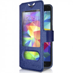 Housse Coque Etui S-view Universel XL Couleur Bleu 