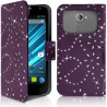 Etui Portefeuille Motif Diamant Universel M couleur violet pour Logicom S450