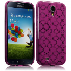 Housse Coque Style Cercle pour Samsung Galaxy S4 Couleur Rose Fushia Translucide