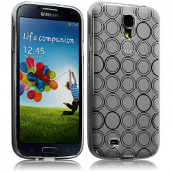 Housse Coque Style Cercle pour Samsung Galaxy S4 Couleur Gris Translucide