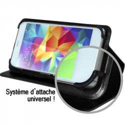 Housse Coque Etui Fonction Support 360° Universel S couleur Noir pour Alcatel One Touch Idol Mini