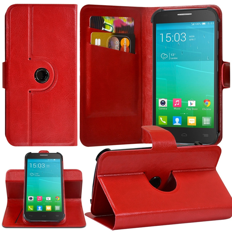 Etui Fonction Support 360° Universel S Rouge pour Alcatel One Touch Idol Mini