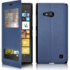 Housse Coque Etui S-View Fonction Support Couleur Bleu  pour Nokia Lumia 735