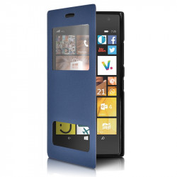 Housse Coque Etui S-View Fonction Support Couleur Bleu  pour Nokia Lumia 735