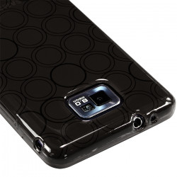 Housse Coque Style Cercle pour Samsung Galaxy S2 Plus i9105P Couleur Fumé Translucide
