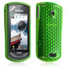 Housse coque gel pour samsung S5620/S5628 Player Star 2 couleur vert motif diamant + film