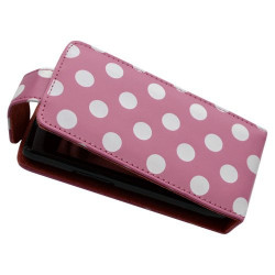 Housse étui coque pour Samsung Wave 2 S8530 motif points couleur rose pâle + film écran