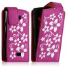 Housse coque étui pour samsung S5620 Player Star 2 motif fleur couleur rose fushia + Film Protecteur