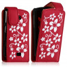 Housse coque étui pour samsung S5620 Player Star 2 motif fleur couleur rouge + Film Protecteur