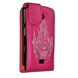 housse coque étui rose fushia motif tête de mort pour Samsung Player Star 2 S5620 + film protecteur d'écran