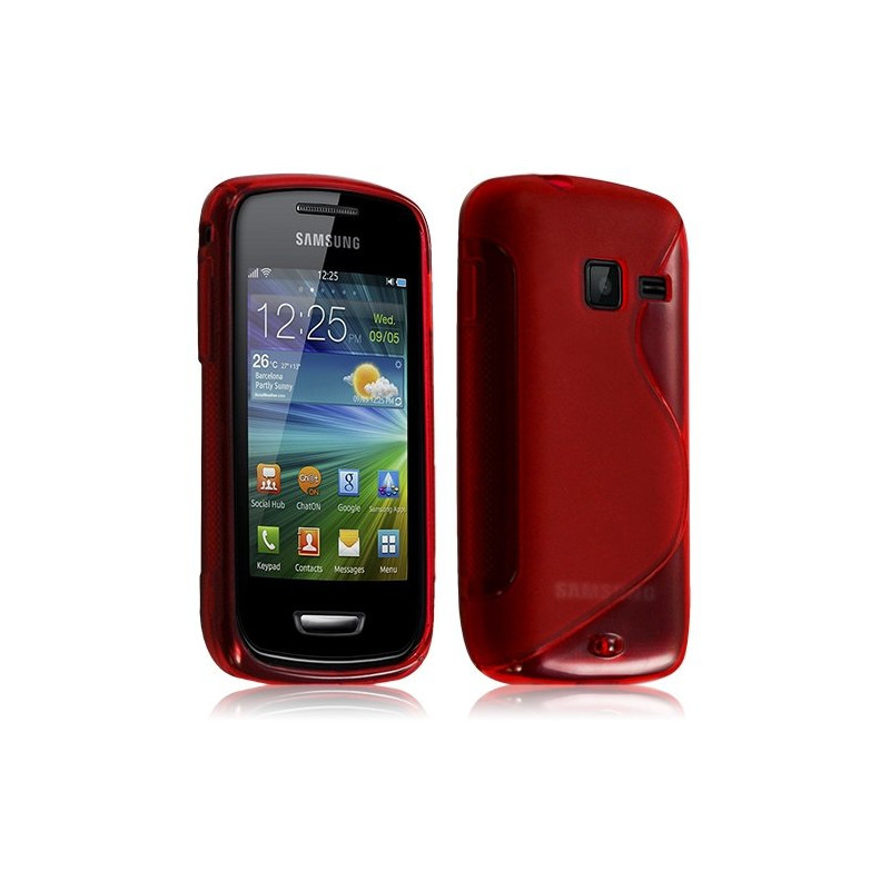 Housse coque Gel pour Samsung Wave Y S5380 avec Motif Vague Rouge transparent