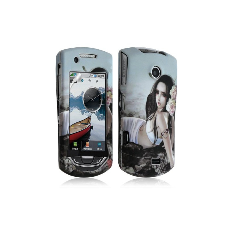 Housse coque rigide complète pour samsung Player Star 2 S5620 avec motif + Film protecteur