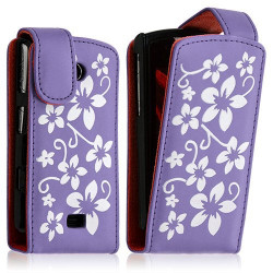 Housse coque étui pour samsung S5620 Player Star 2 motif fleur couleur violet + Film Protecteur