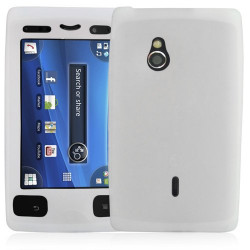 Housse coque étui en silicone translucide pour Sony Ericsson Xperia mini PRO (SK17i) couleur blanc