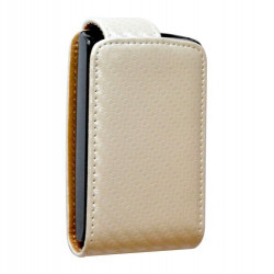 Housse coque étui Blanc Gaufré pour Sony Ericsson Xperia X10 Mini + Film de protection d'écran