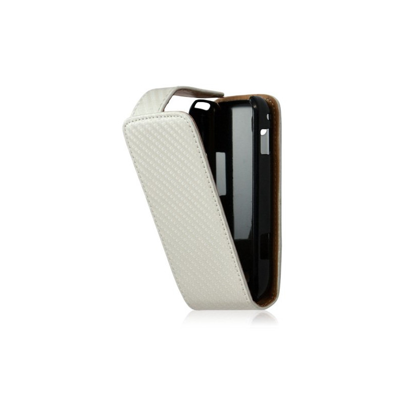 Housse coque etui gaufré pour Samsung Galaxy Spica i5700 couleur blanc nacre + Film protecteur