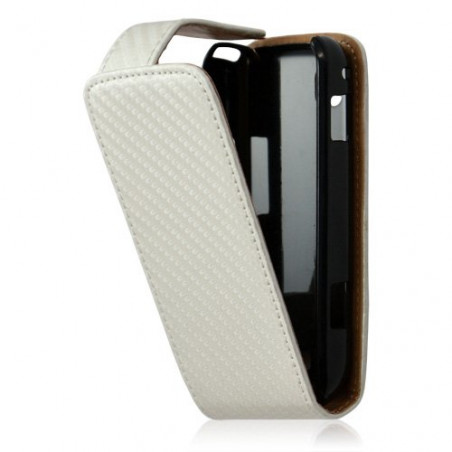 Housse coque etui gaufré pour Samsung Galaxy Spica i5700 couleur blanc nacre + Film protecteur