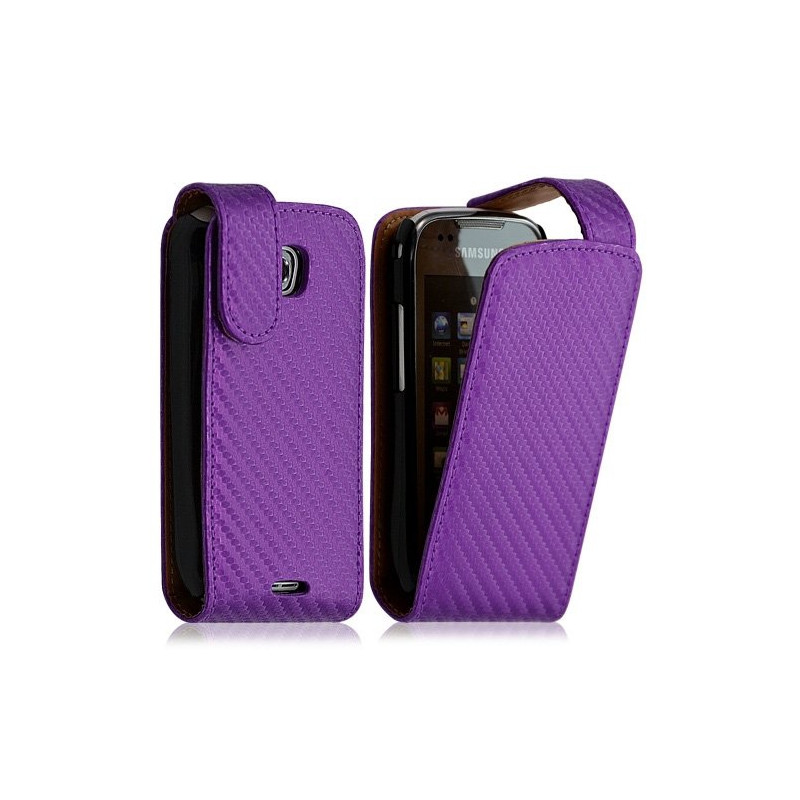 Housse coque étui gaufré pour Samsung Galaxy Teos i5800 couleur violet