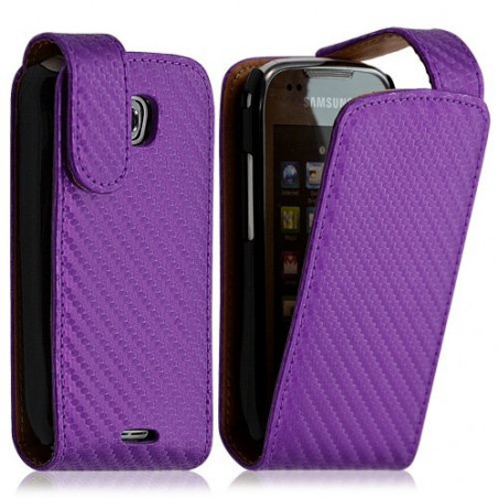 Housse coque étui gaufré pour Samsung Galaxy Teos i5800 couleur violet