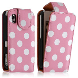 Housse étui coque pour Samsung Player One S5230 motif points couleur rose pâle + film écran