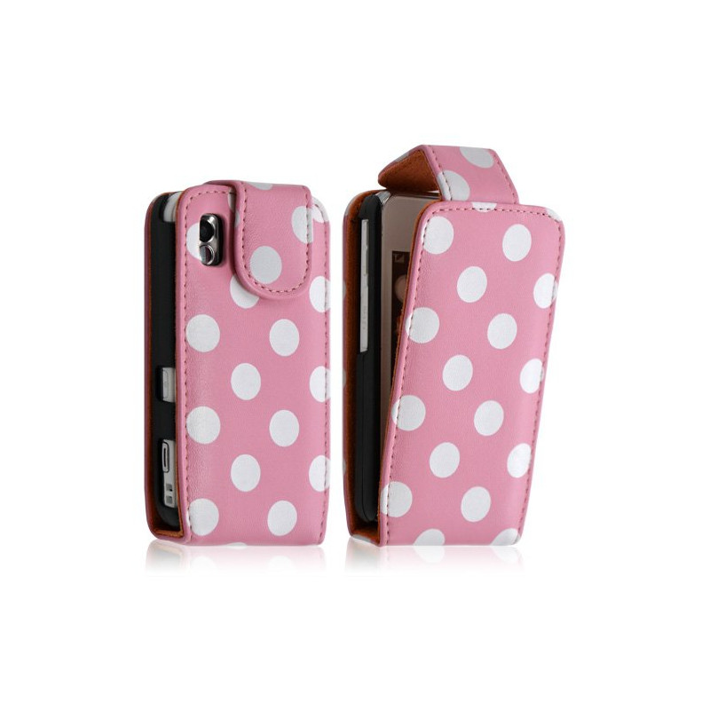 Housse étui coque pour Samsung Player One S5230 motif points couleur rose pâle + film écran