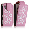 Housse coque etui pour Samsung Player One S5230 motif fleurs couleur rose + film écran